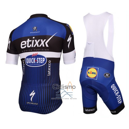 Etixx Quick Step Ropa Ciclismo Culotte Corto 2016 Mangas Cortas Blanco y Azul